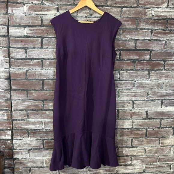 Ann Taylor Dresses & Skirts - Ann Taylor Dress Women 8 Purple Sleeveless Flounce Hem Career Dress